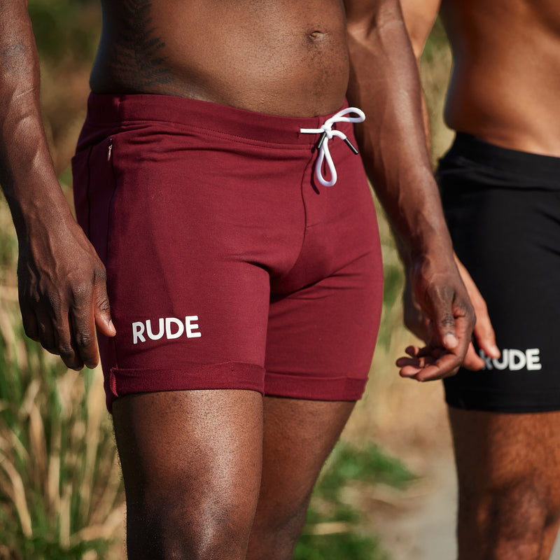 Rude Shortie Shorts - Burgundy