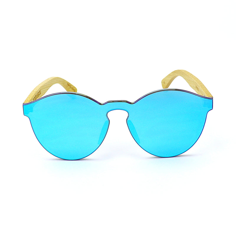 Blue Bamboo Reflective Sunglasses - Rude Rainbow Gay Party Summer
