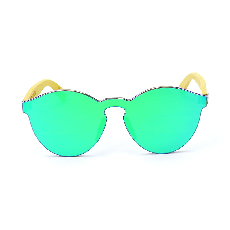 Green Bamboo Reflective Sunglasses - Rude Rainbow Gay Party Summer