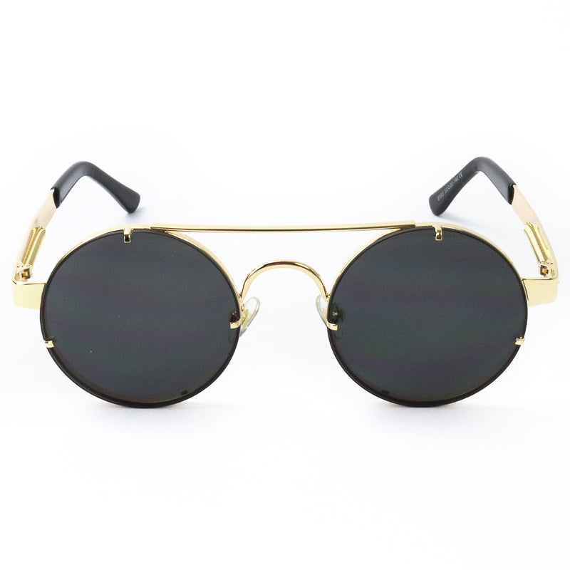 Retro Round Sunglasses - Gold/Black