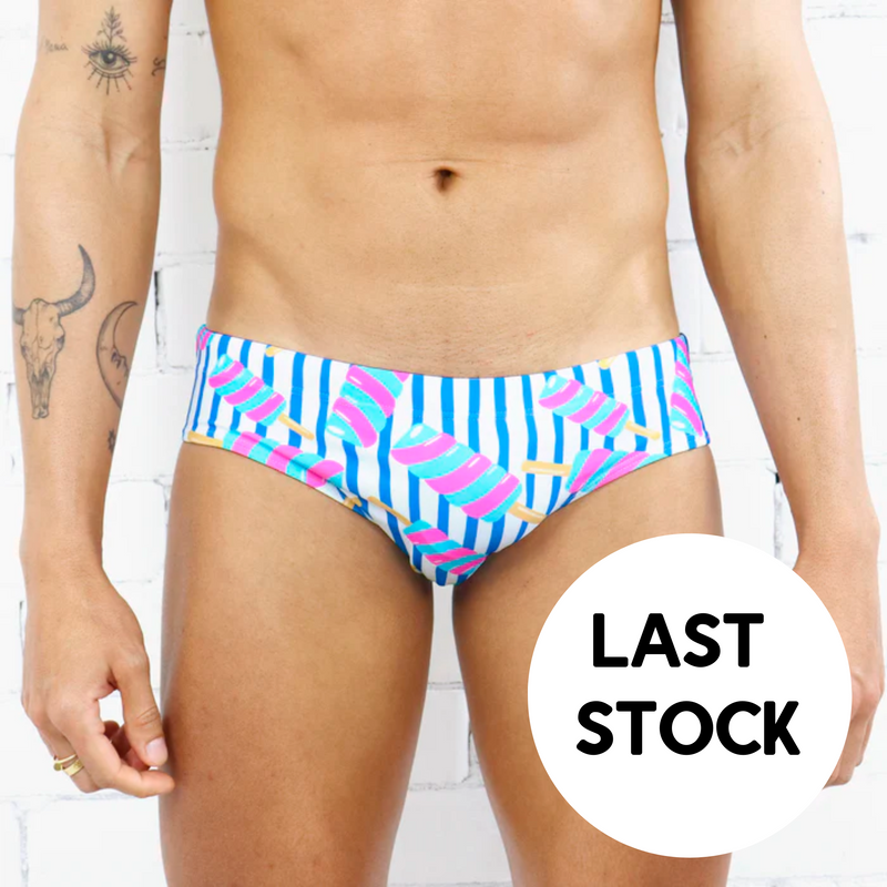 Popsicle Stripes Swim Brief Rude Rainbow