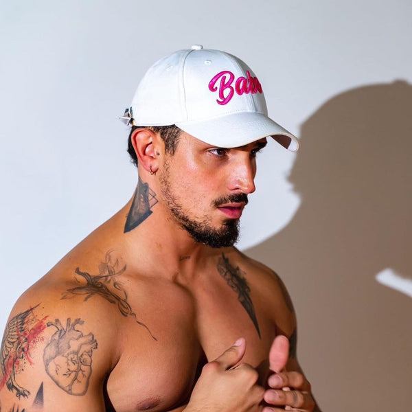 White and Pink Babe Cap