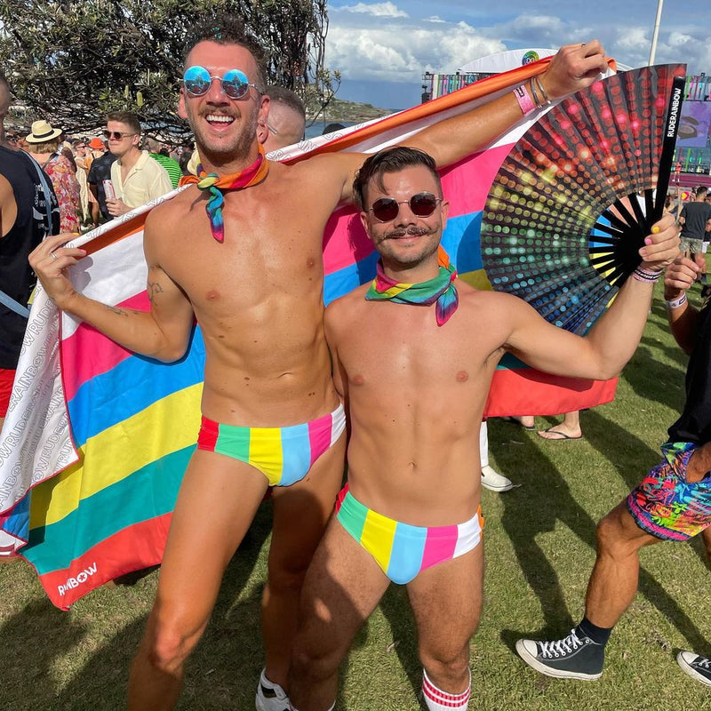 Rainbow Glitz Party Fan