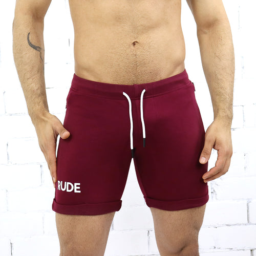 Rude Shortie Shorts - Burgundy
