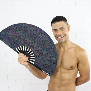 Dazzling Reflective Party Fan - Black