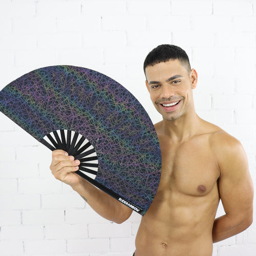 Dazzling Reflective Party Fan - Black
