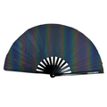 Holographic Rainbow Party Fan - Hexagon