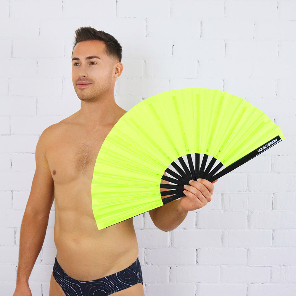 Printed Fans Rude Yellow UV Party Fan – Rude Rainbow