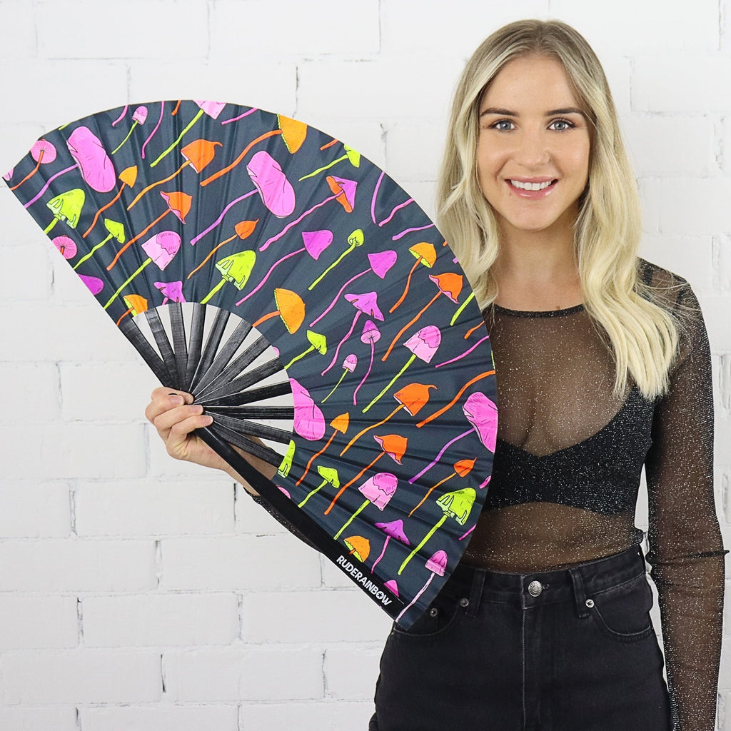 Printed Fans Rude Mushrooms UV Party Fan – Rude Rainbow