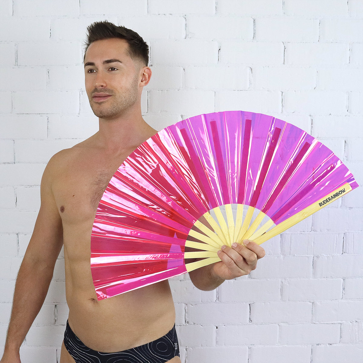 Pink PVC Party Fan - (Light)