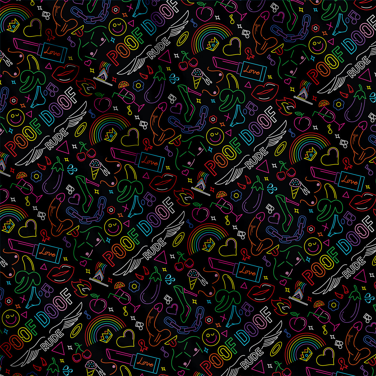 Poof Doof Bandana - Black