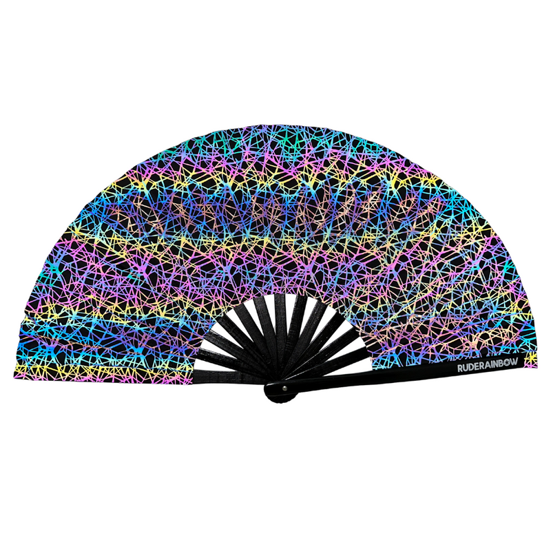 Dazzling Reflective Party Fan - Black