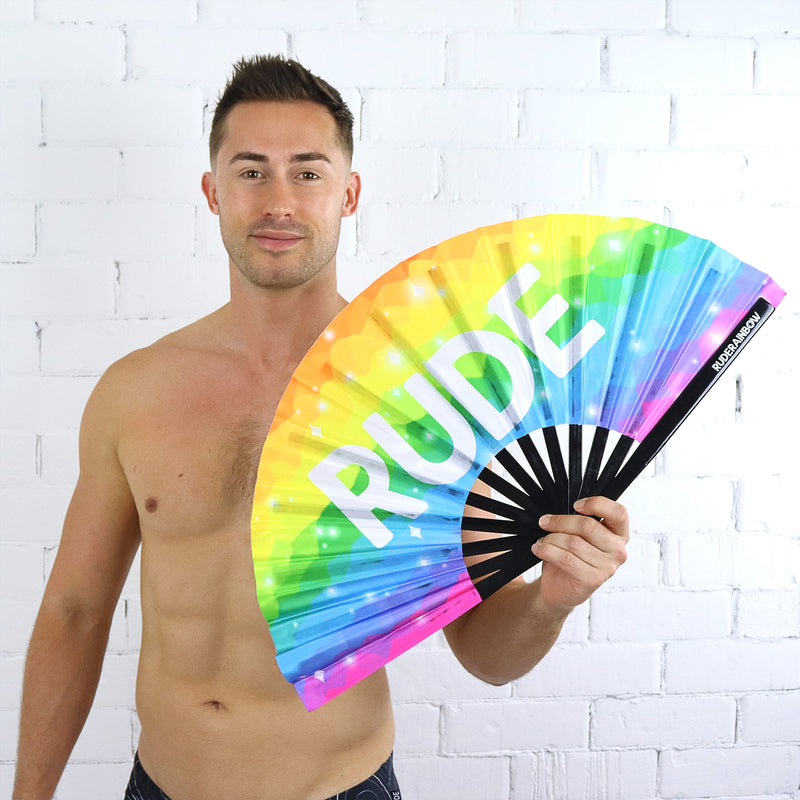 Rude Rainbow UV Party Fan