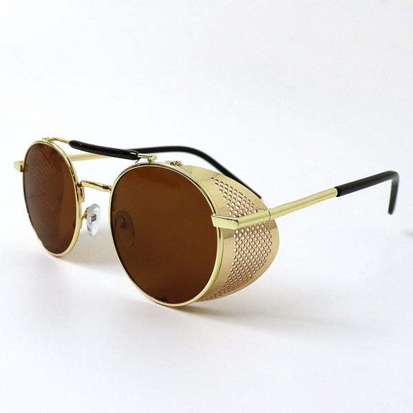 Steampunk Metal Sunglasses - Gold/Black