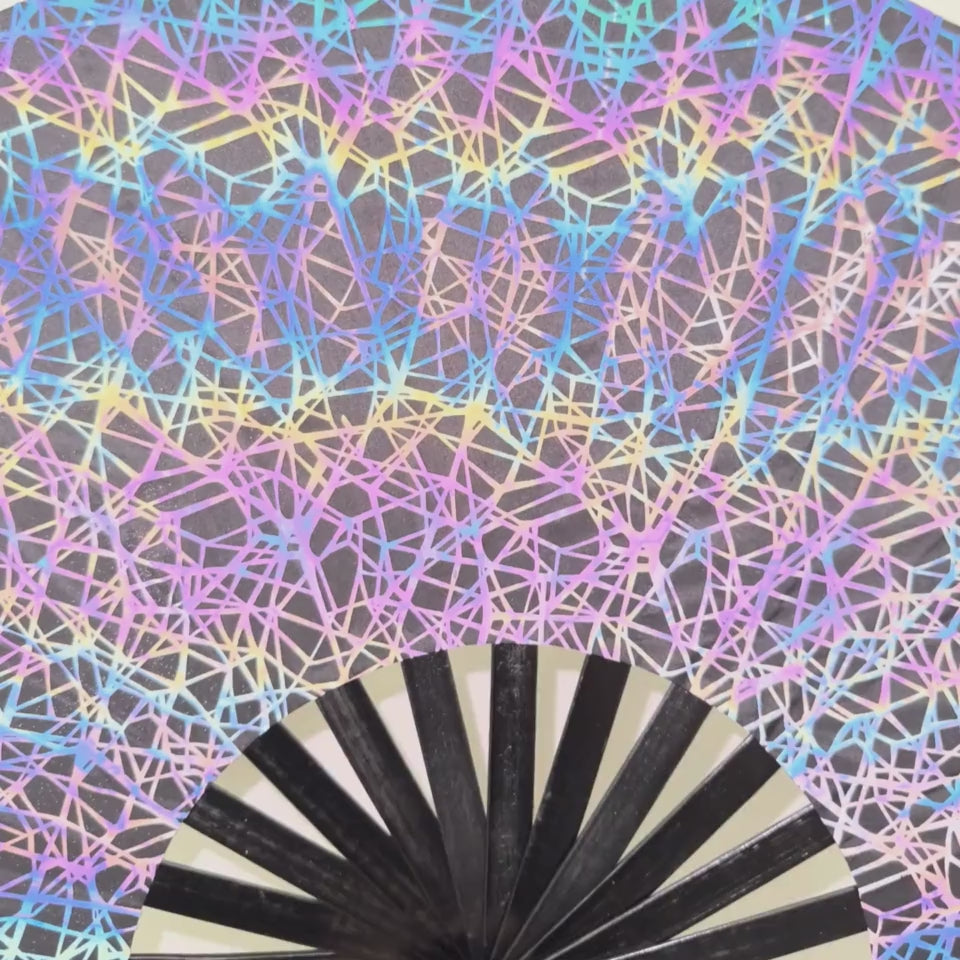 Dazzling Reflective Party Fan - Black