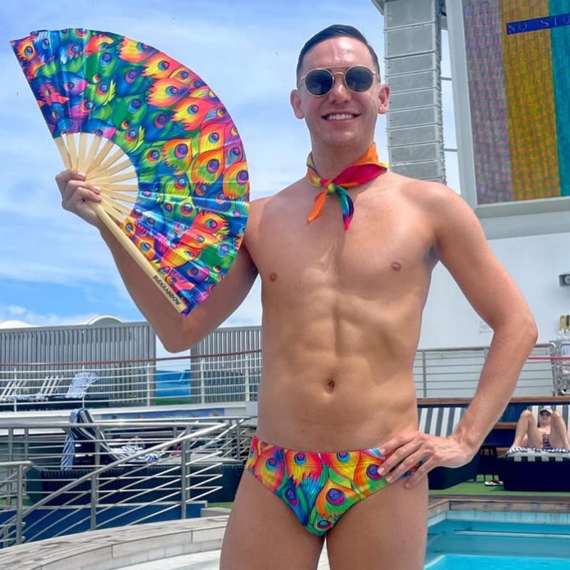 Rainbow Peacock Swim Brief
