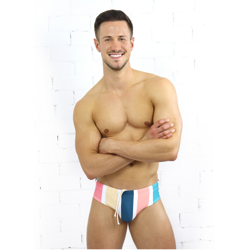 Earthy Stripes Swim Brief
