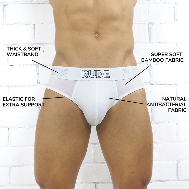 Rude Bamboo Brief - White