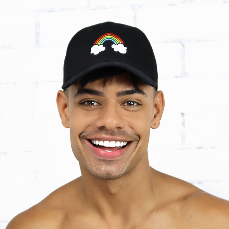 Black Rainbow Cap - Rude Rainbow Gay Party Summer