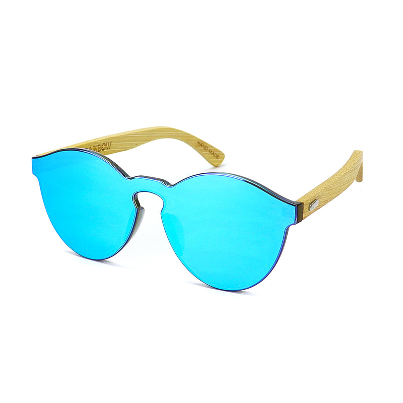 Blue Bamboo Reflective Sunglasses - Rude Rainbow Gay Party Summer