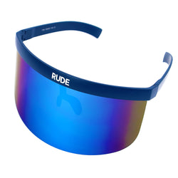 Blue Mirror Visor with Navy Blue Frames - Rude Rainbow Gay Party Summer