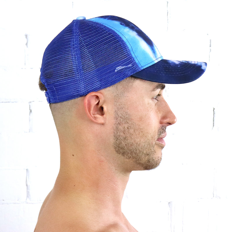 Blue Tie Dye Mesh Cap