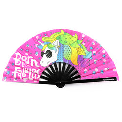 Fabulous Unicorn UV Party Fan - Rude Rainbow Gay Party Summer