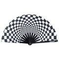 Checkered Hypno UV Party Fan