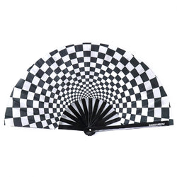 Checkered Hypno UV Party Fan