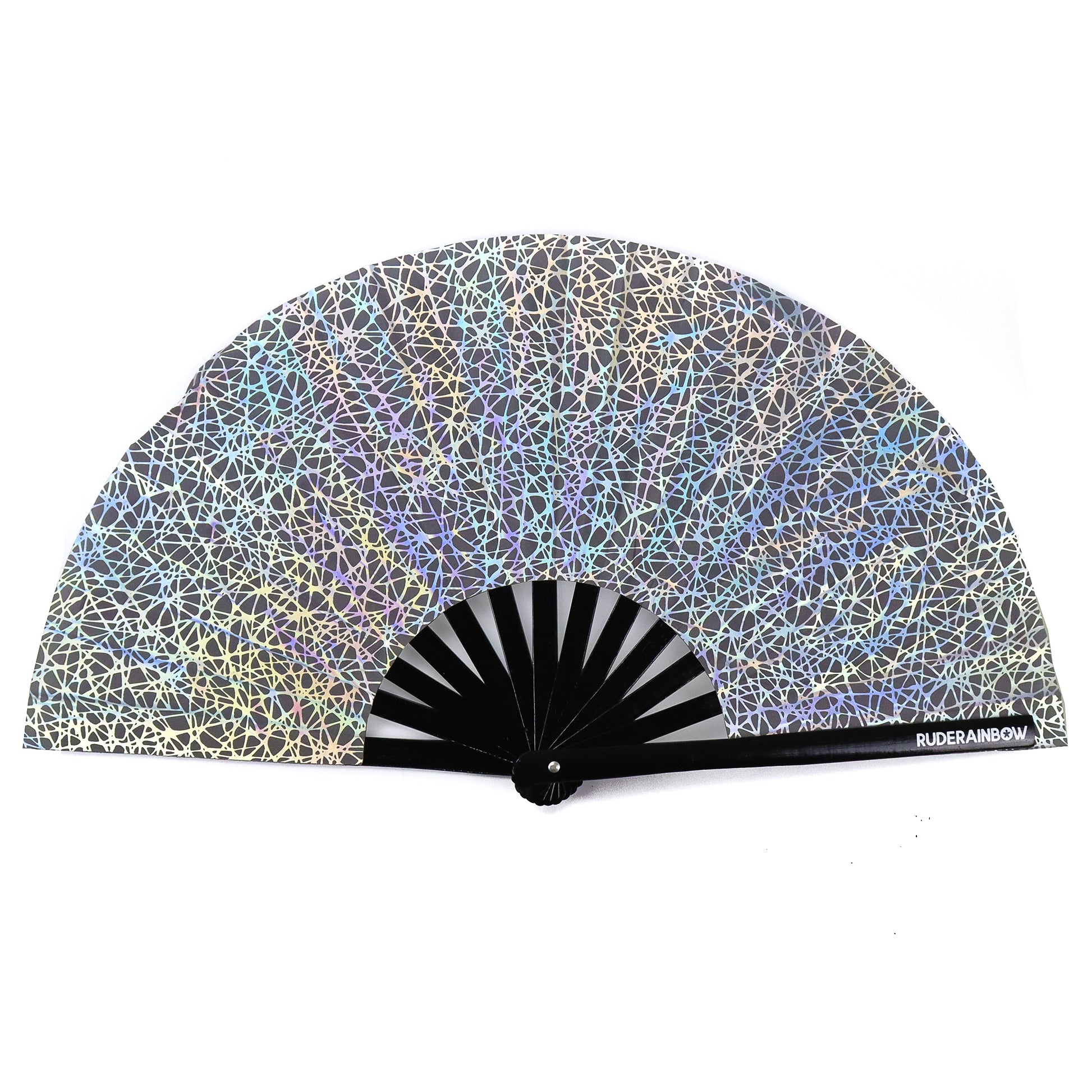 Dazzling Reflective Party Fan - Silver