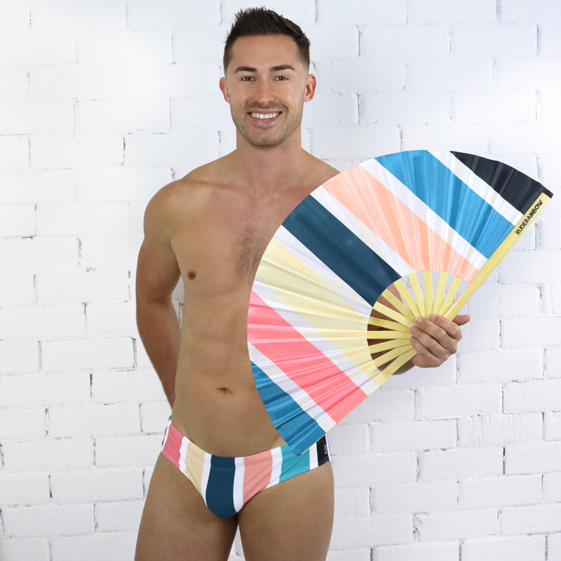 Earthy Stripes UV Party Fan