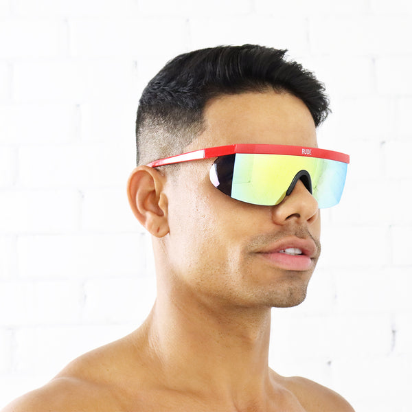 Festival Visor Sunglasses - Red