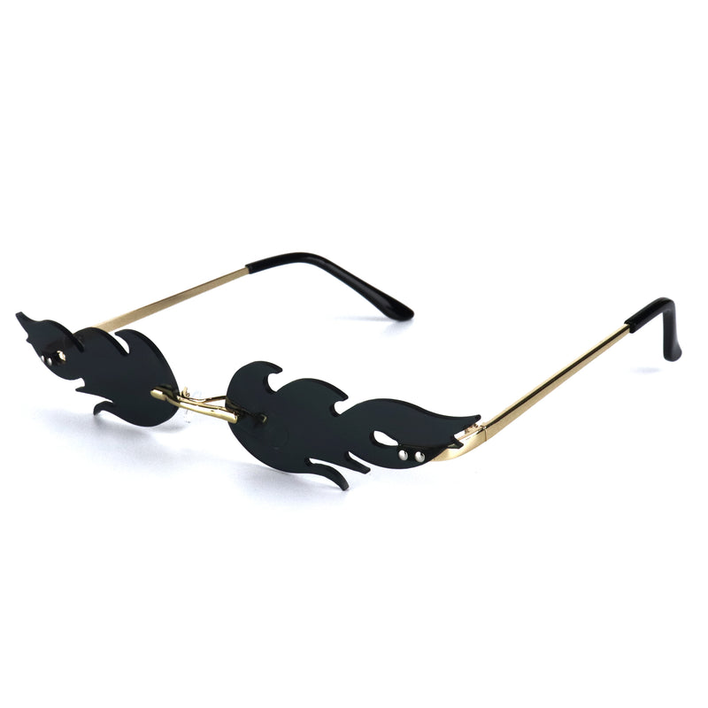 Frameless Flames Sunglasses - Black