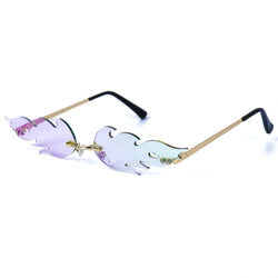 Frameless Flames Sunglasses - Iridescent Blue / Green