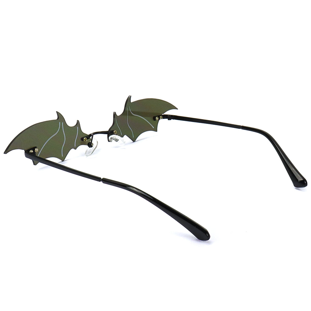 Frameless Bold Bat Sunglasses - Purple