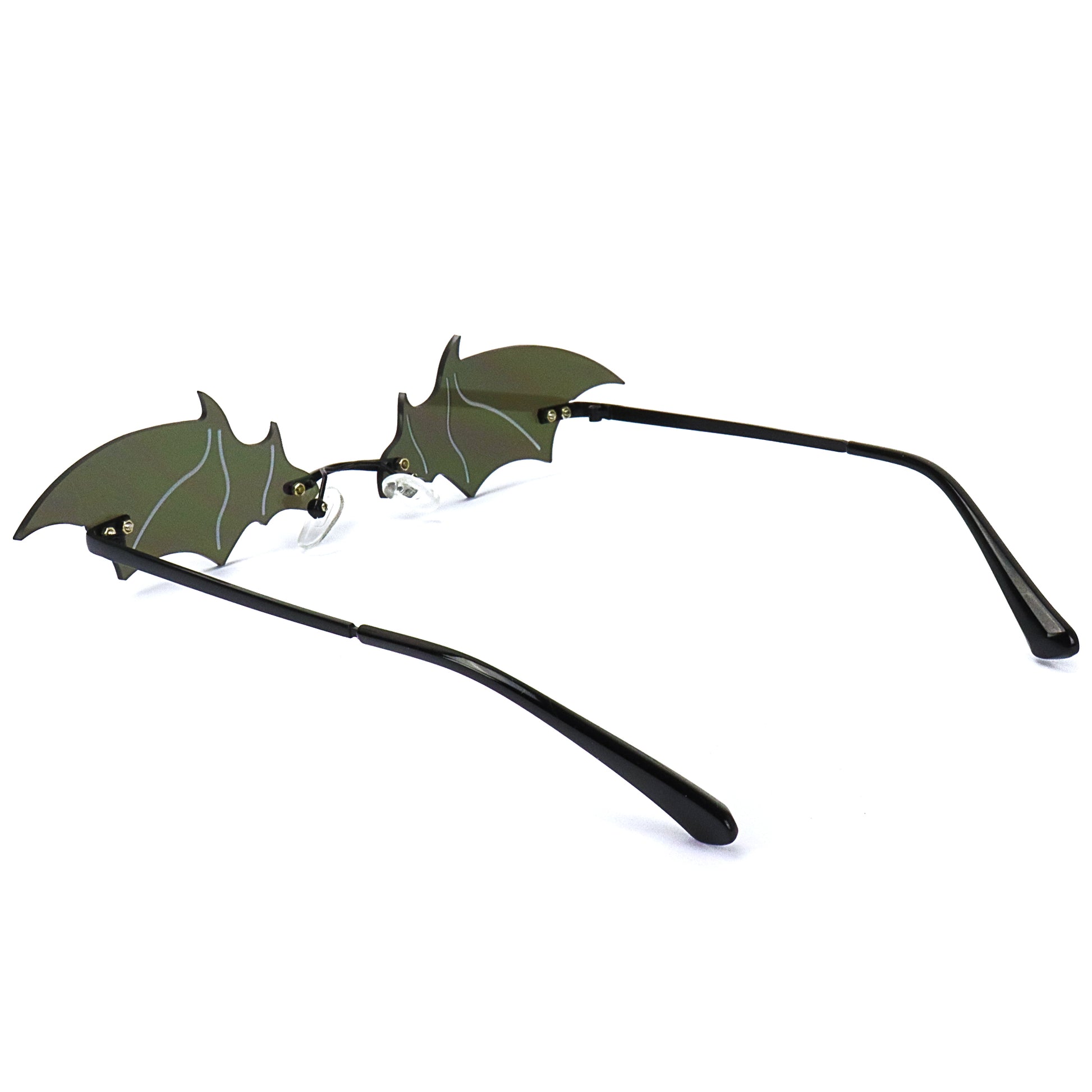 Frameless Bold Bat Sunglasses - Purple