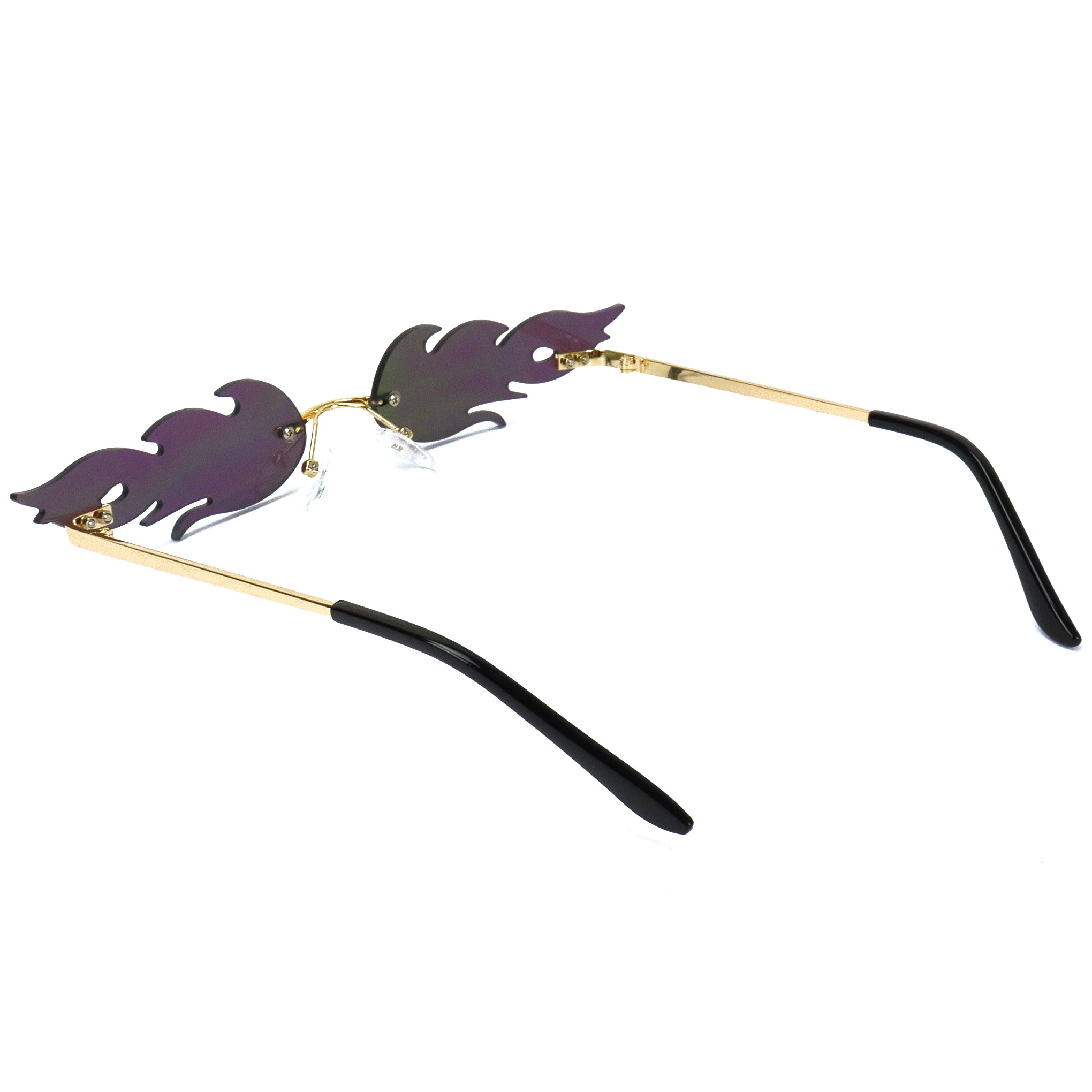 thumbnail image 2 of Fire Flame Glasses Women Vintage Wave Rimless Sunglasses 2 of 9