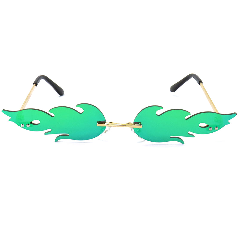 Frameless Flames Sunglasses - Blue / Green