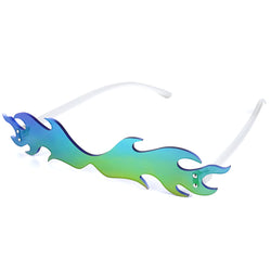 Ghostly Flames Sunglasses - Blue/Green