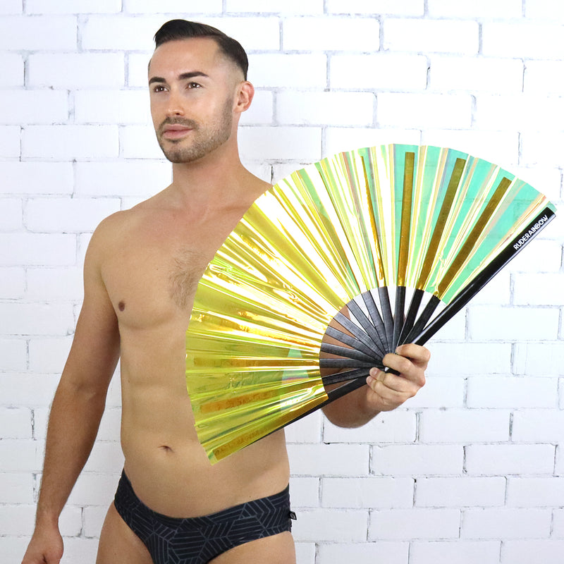 Gold PVC Party Fan