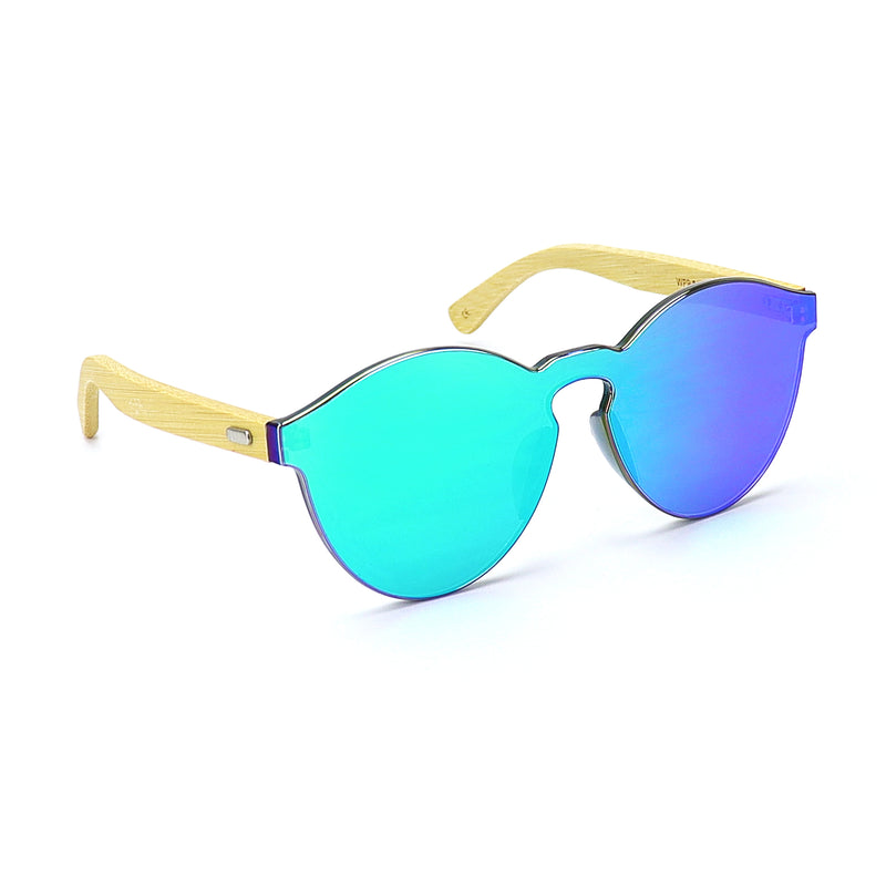 Green Bamboo Reflective Sunglasses - Rude Rainbow Gay Party Summer