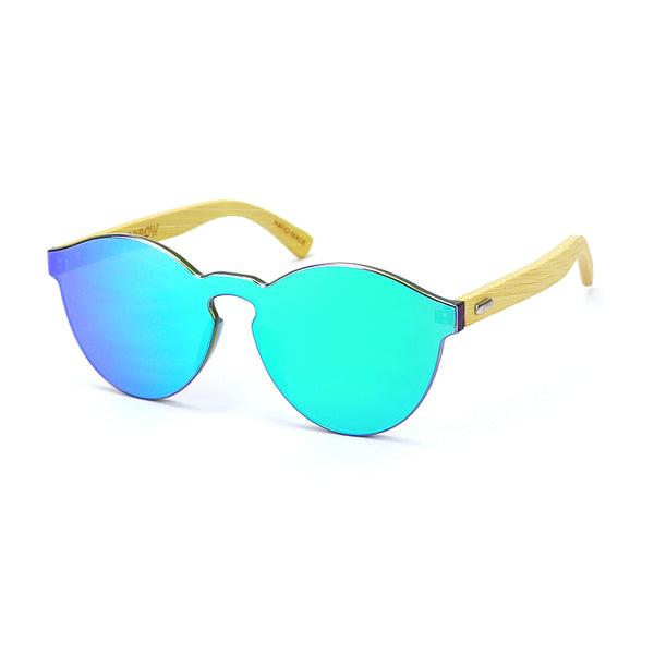 Green Bamboo Reflective Sunglasses - Rude Rainbow Gay Party Summer