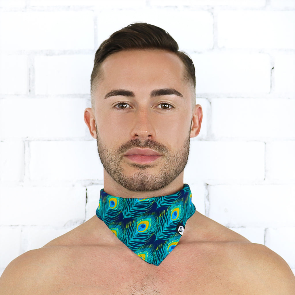 Feathered Peacock Bandana - Rude Rainbow Gay Party Summer