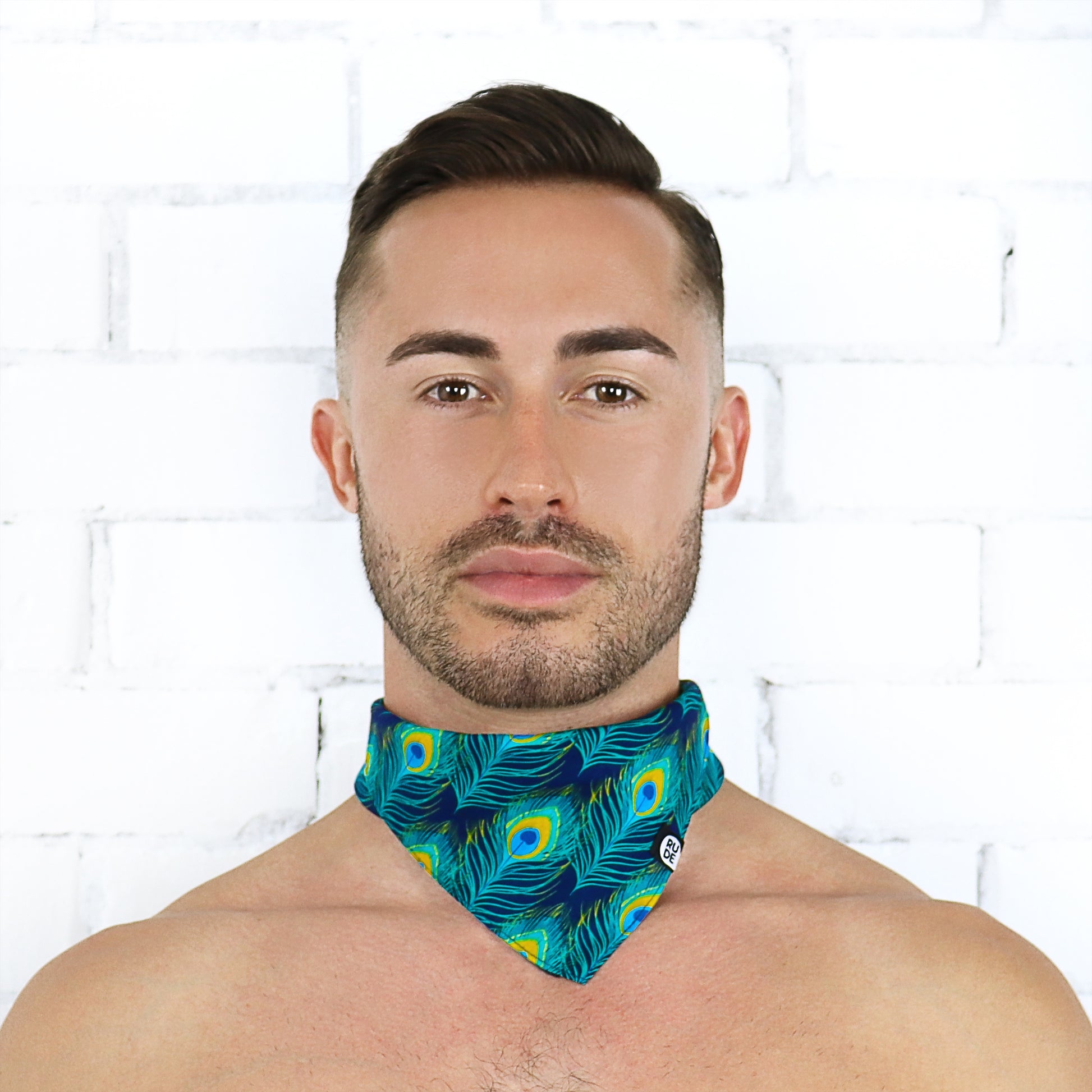 Feathered Peacock Bandana - Rude Rainbow Gay Party Summer