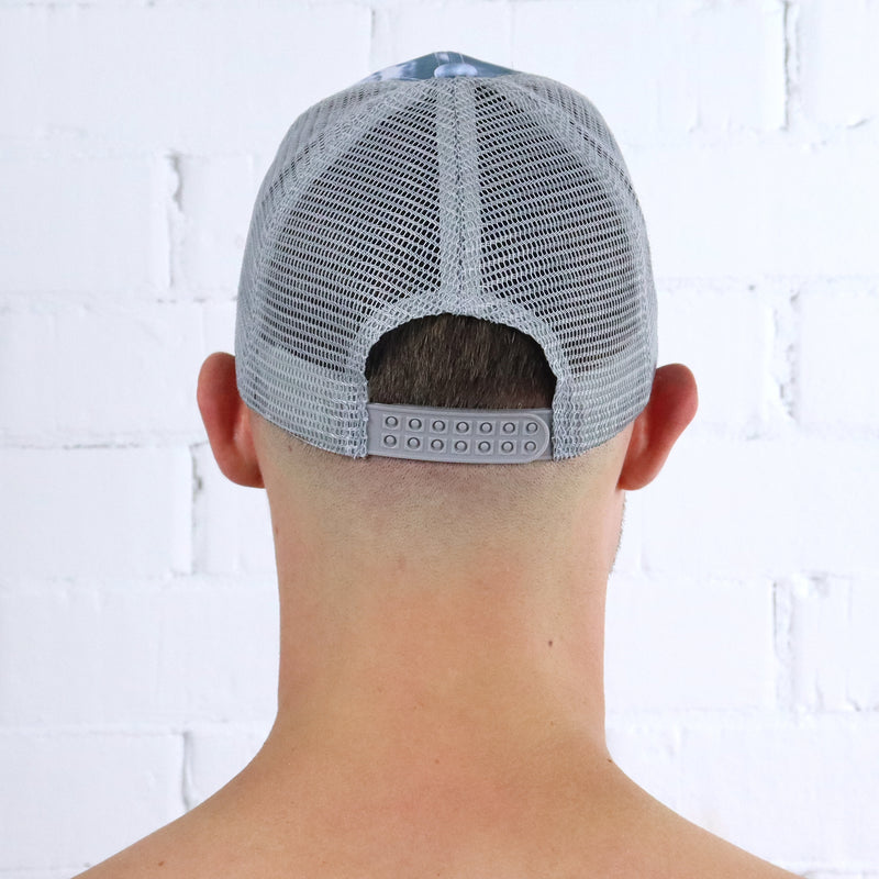 Grey Tie Dye Mesh Cap