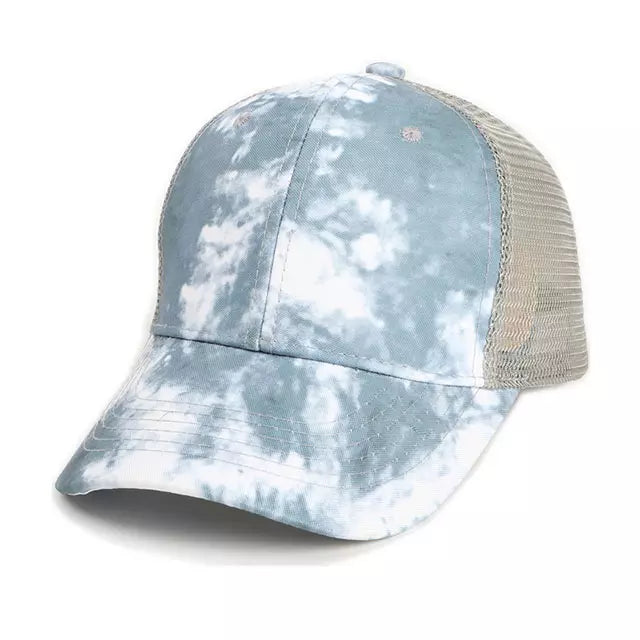 Grey Tie Dye Mesh Cap