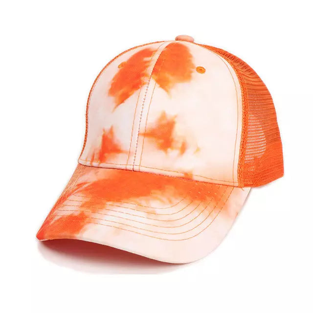 Orange Tie Dye Mesh Cap