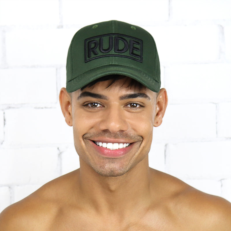 Khaki Green Rude Cap - Rude Rainbow Gay Party Summer