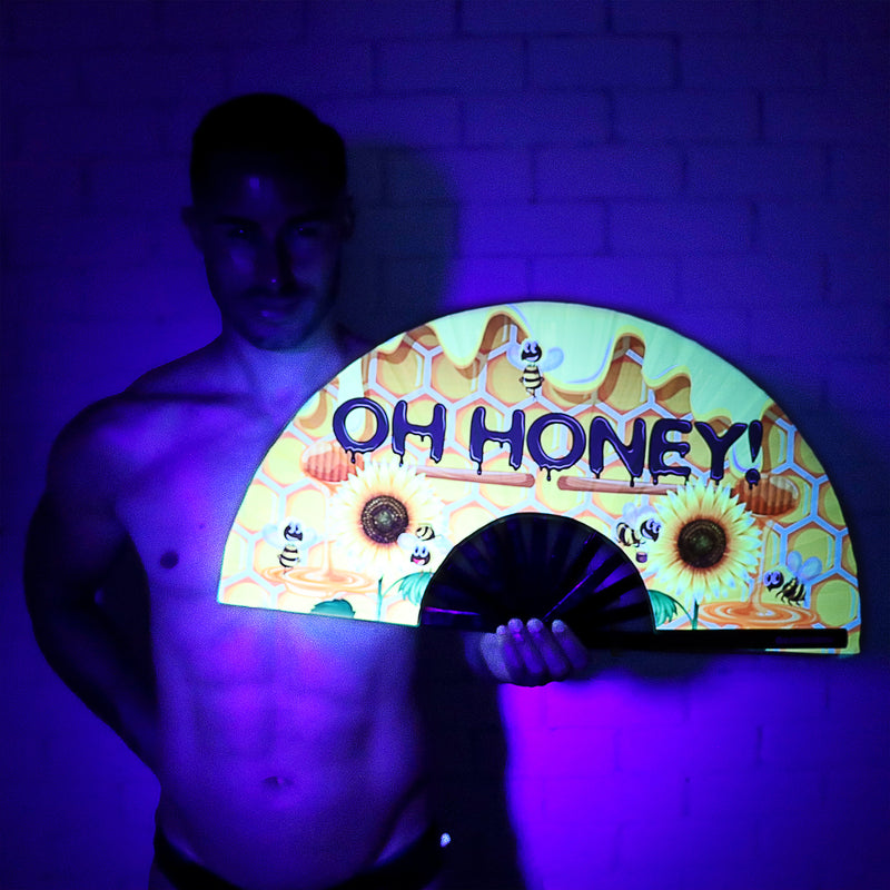 Oh Honey UV Party Fan - Rude Rainbow Gay Party Summer