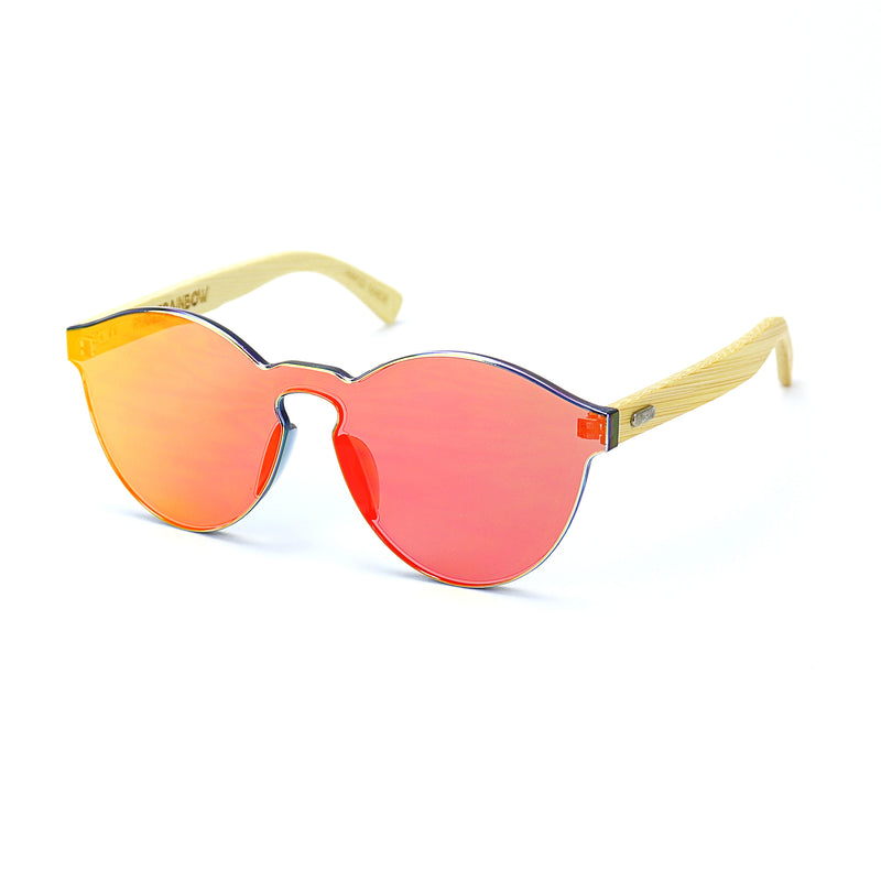 Orange Bamboo Reflective Sunglasses - Rude Rainbow Gay Party Summer